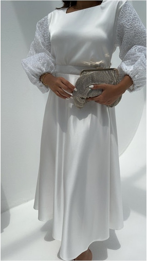 STAIN SKIRT, Color: White, Size: M /